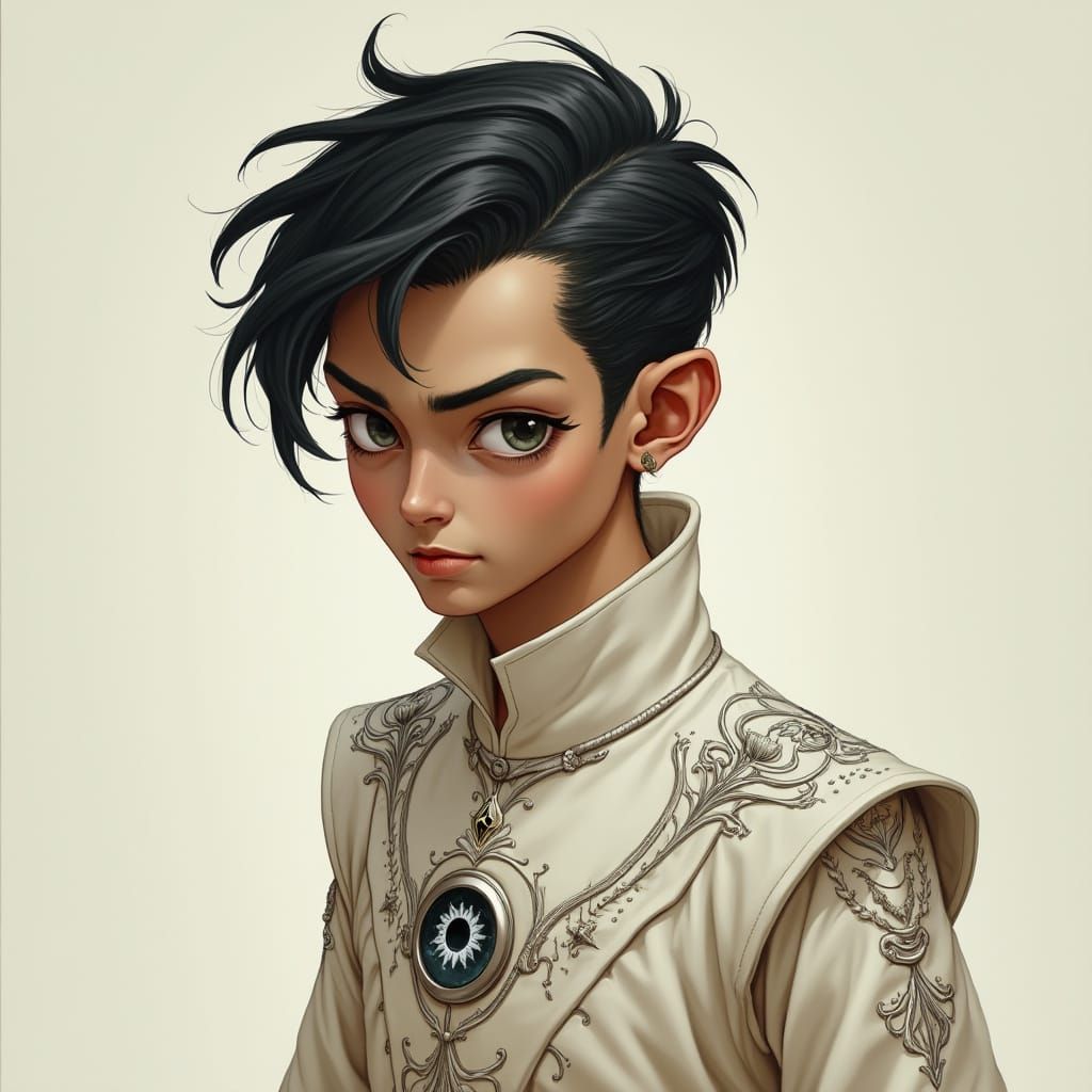 Elegant Halfling Monk in Ivory Attire