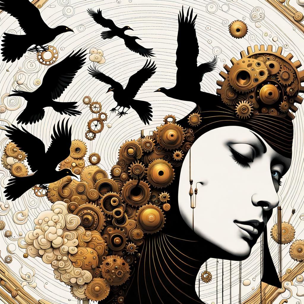 Surreal Circuit Board Landscape in Dali Style