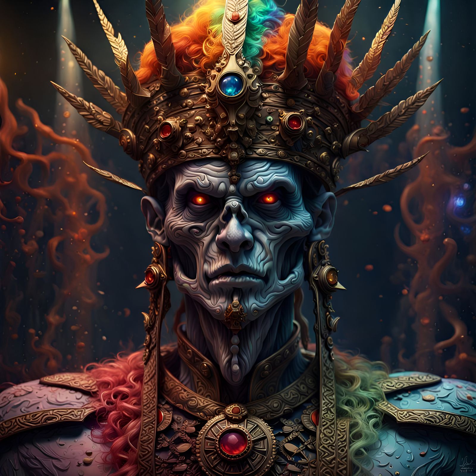 Dark Fantasy Ruler in Hyperrealistic Style