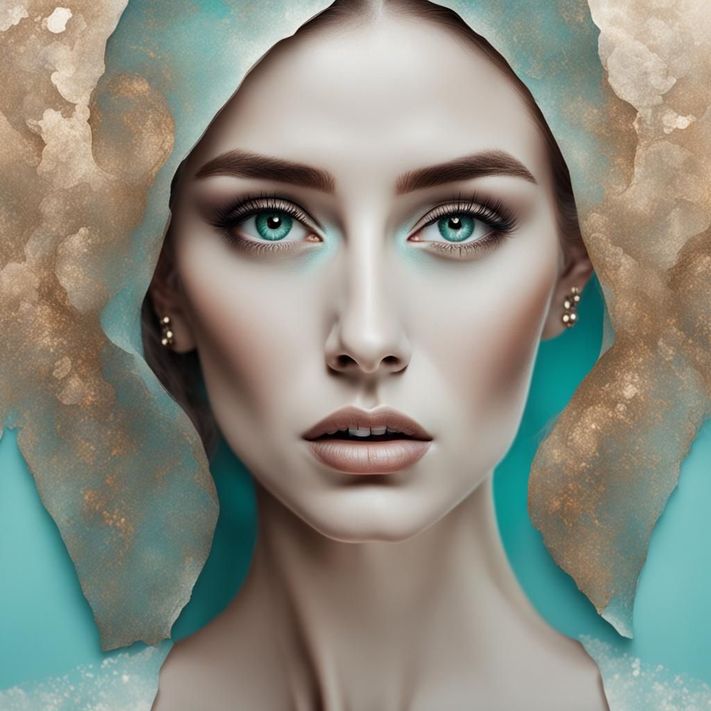 Woman's Portrait with Heart Shaped Light