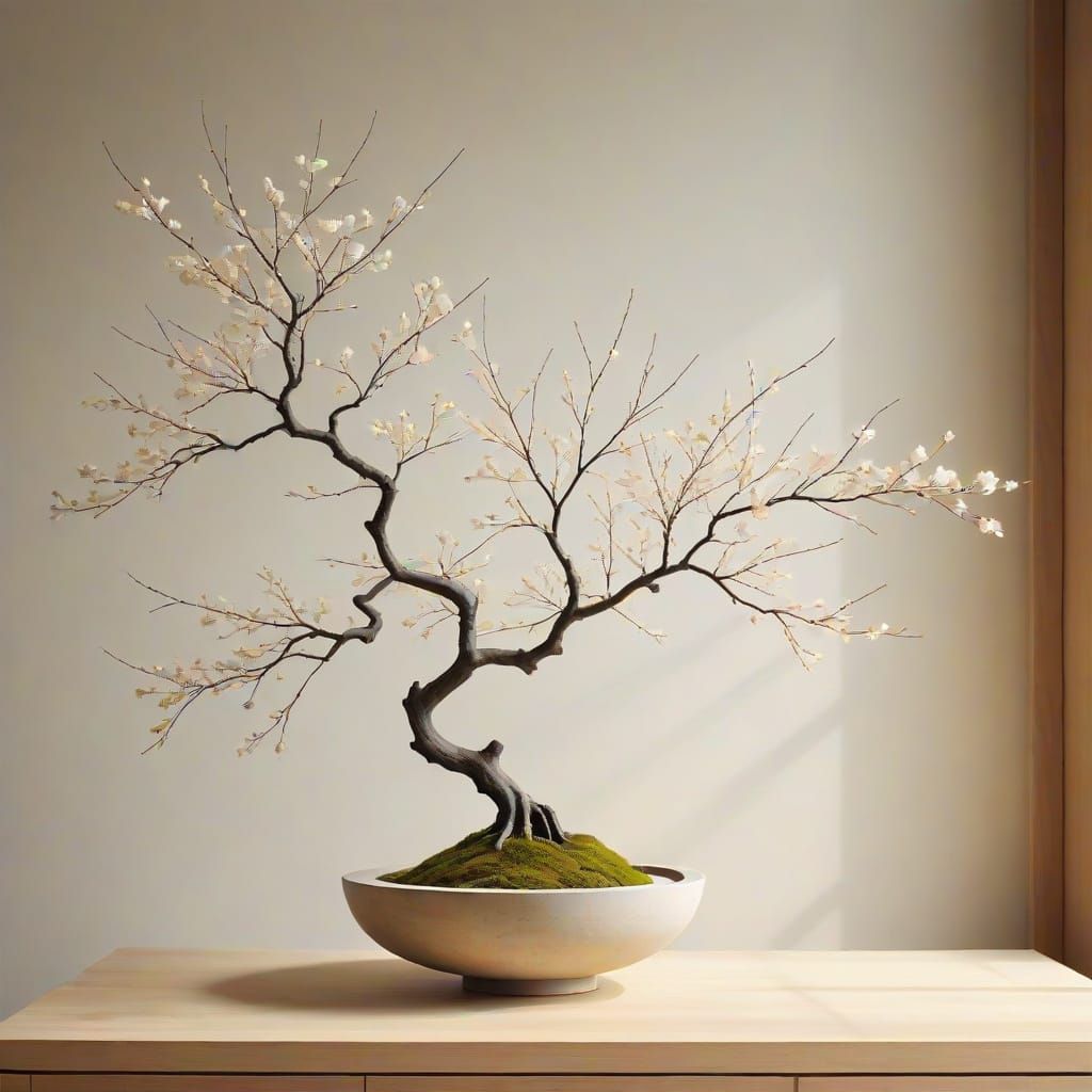 Elegant Japanese Sculpture in Serene Museum Setting