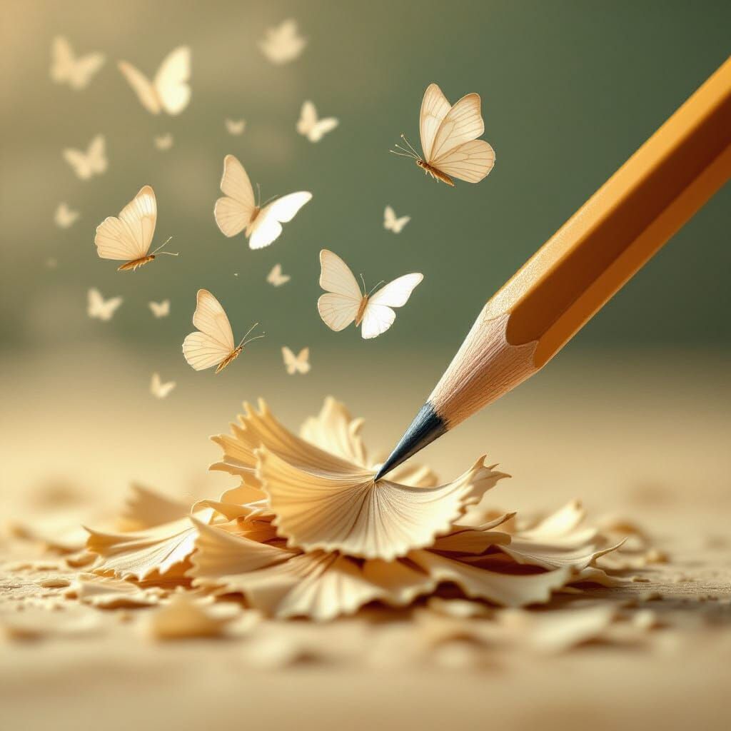 Pencil Sharpenings Become Butterflies in Solitude