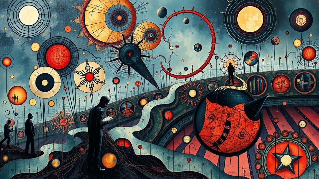 Abstract Dystopian Surrealism with Dynamic Action
