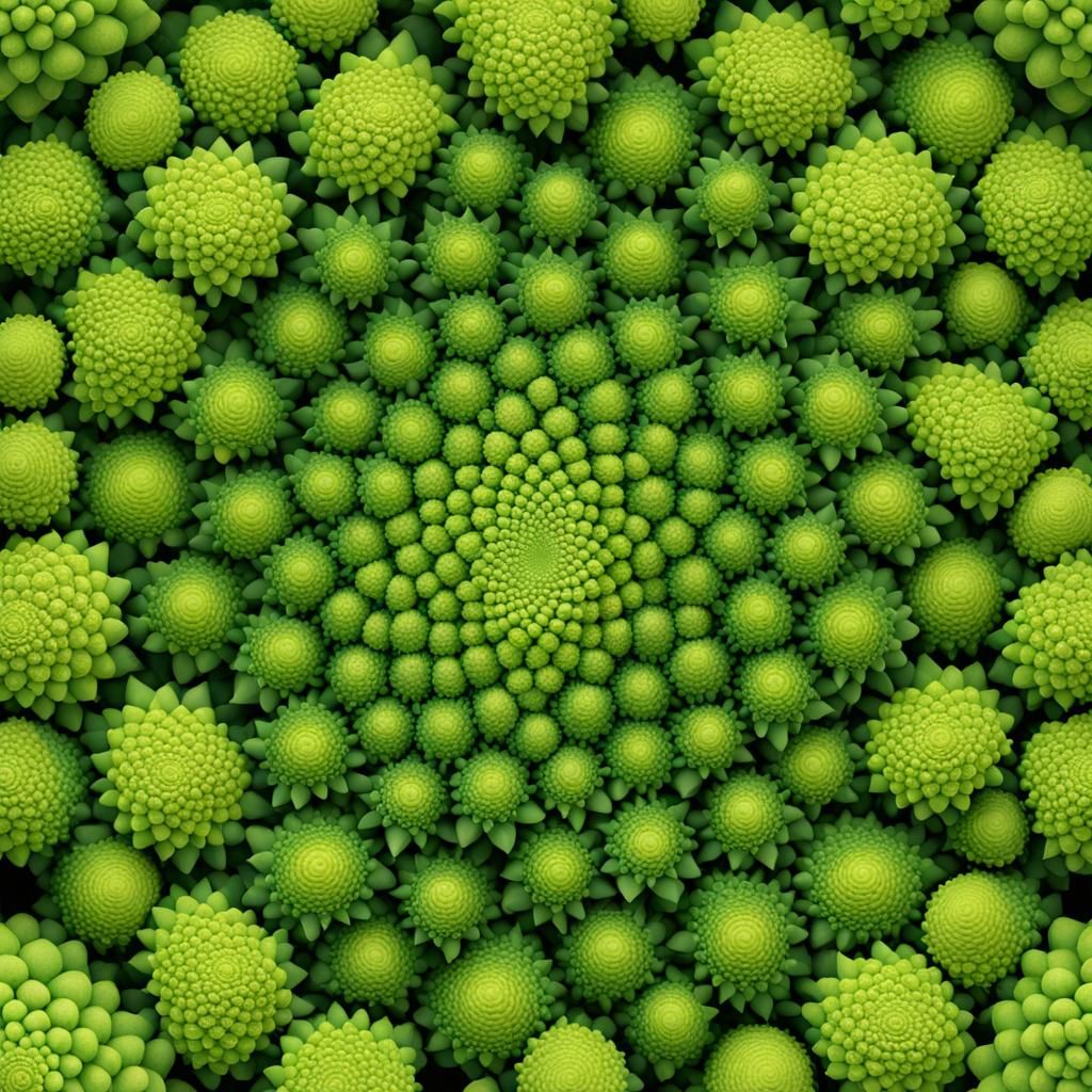 Detailed Fractal Romanesco Broccoli Image