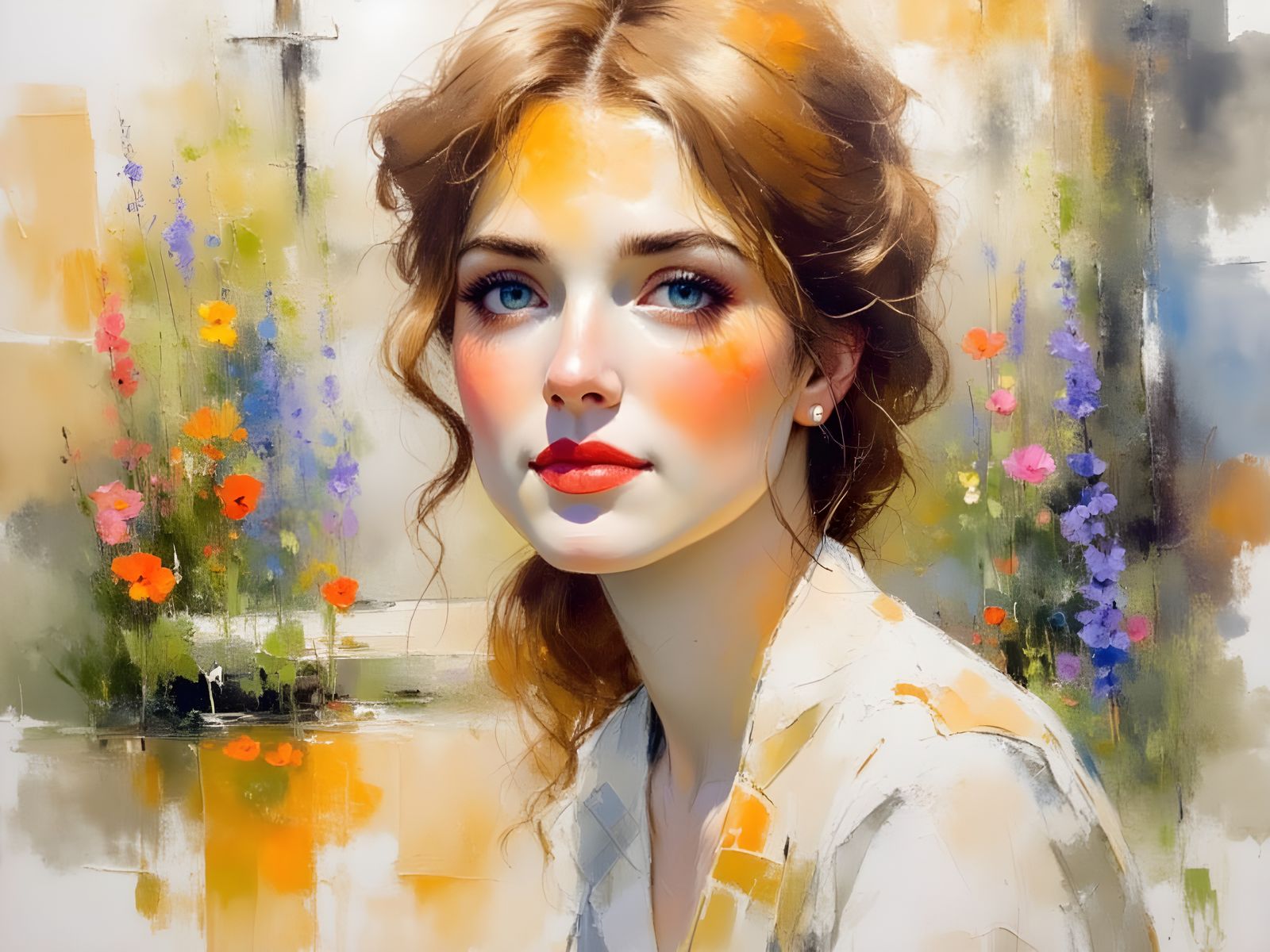 Spring Forest Watercolor Painting in Impressionistic Style