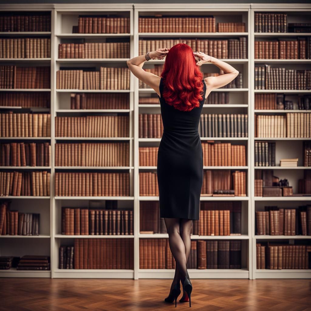Elegant French Woman in Black Dress, Professional Photo