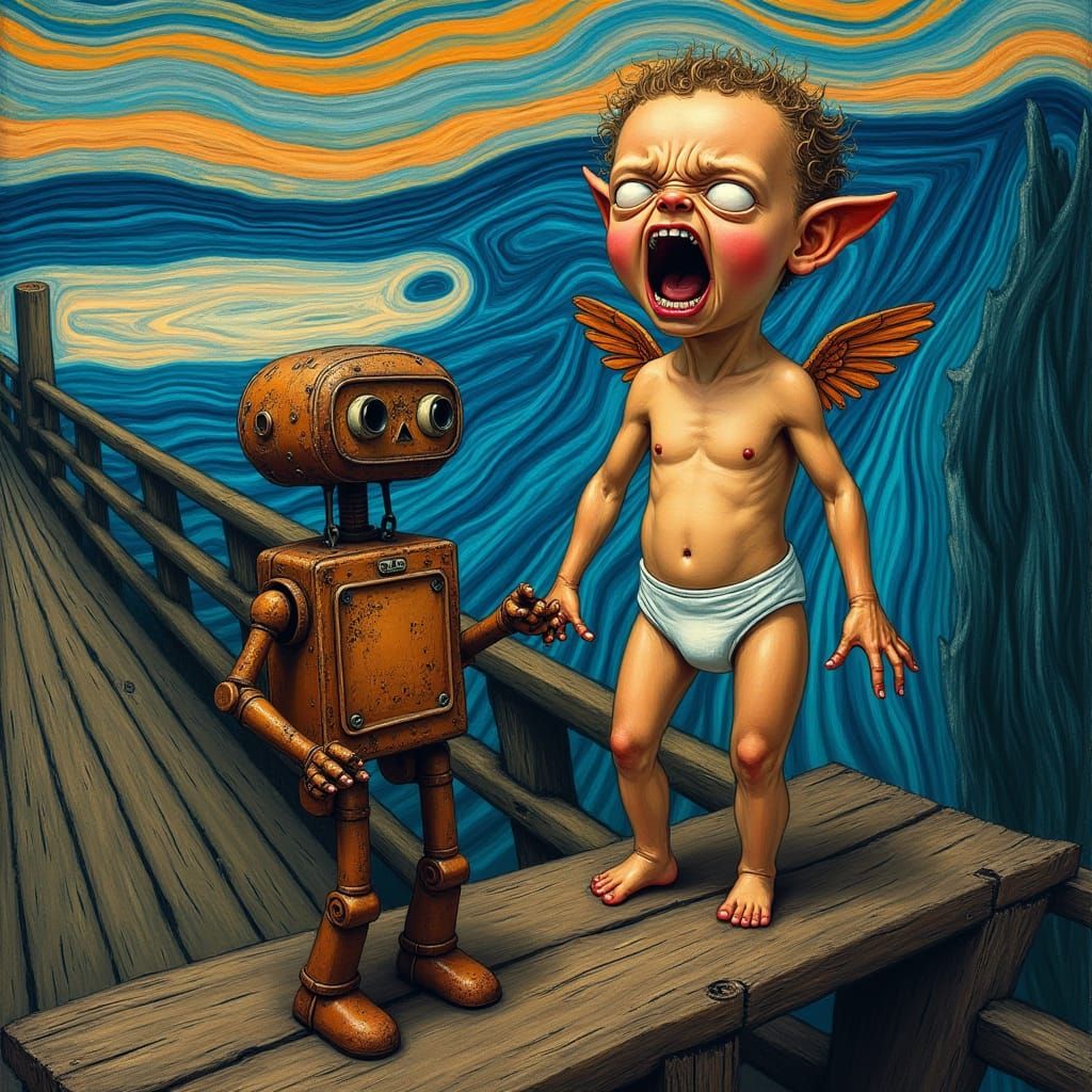 Surreal Cupid's Scream: Anthropomorphic Angst in Psychedelic...