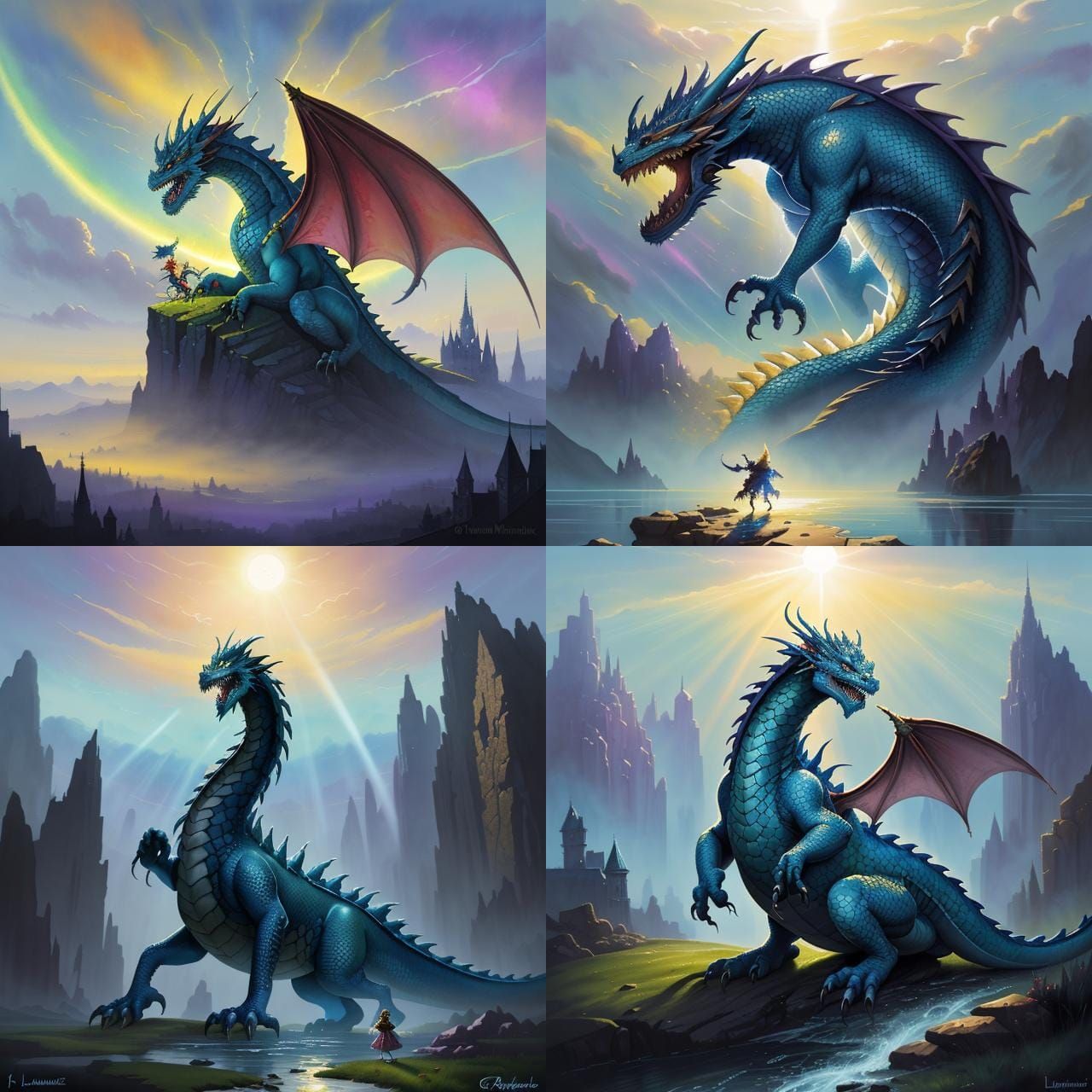Baby Dragon Learns to Breathe Fire, Watercolor Style