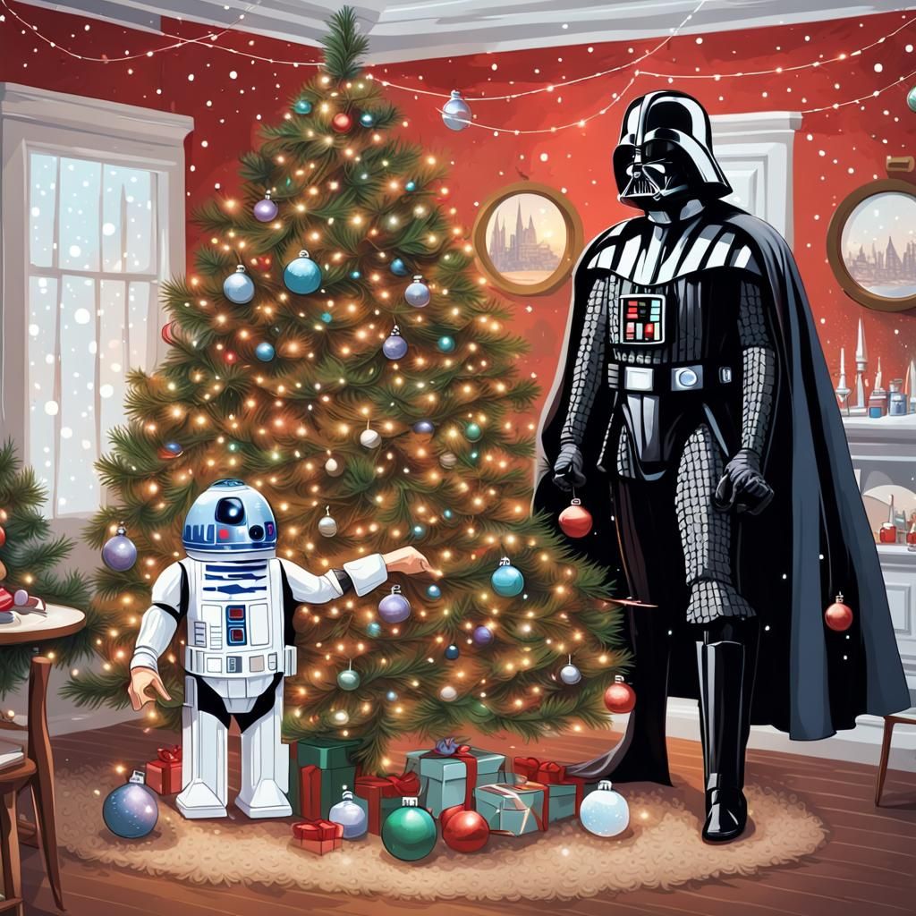 Star Wars Christmas: Darth Vader and Luke Decorate