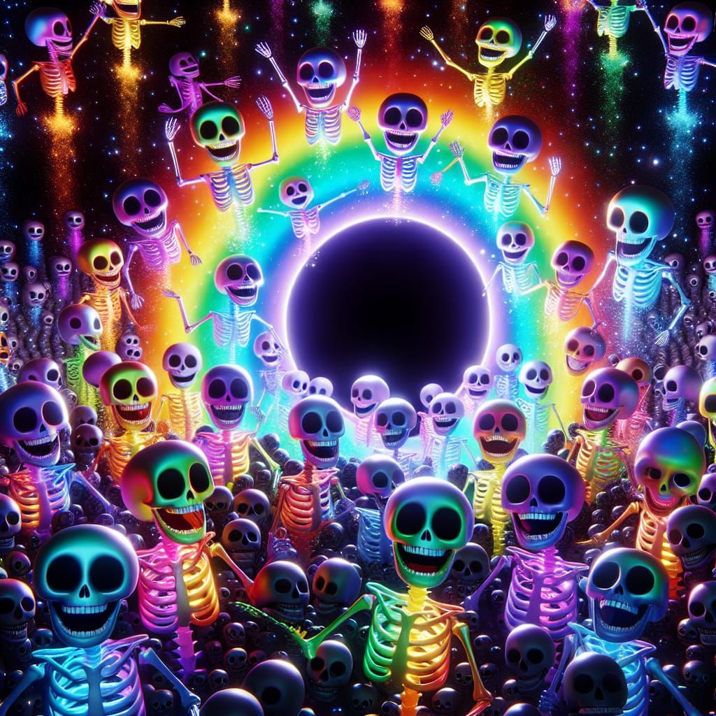 Rainbow Skeletons Emerge from Black Hole