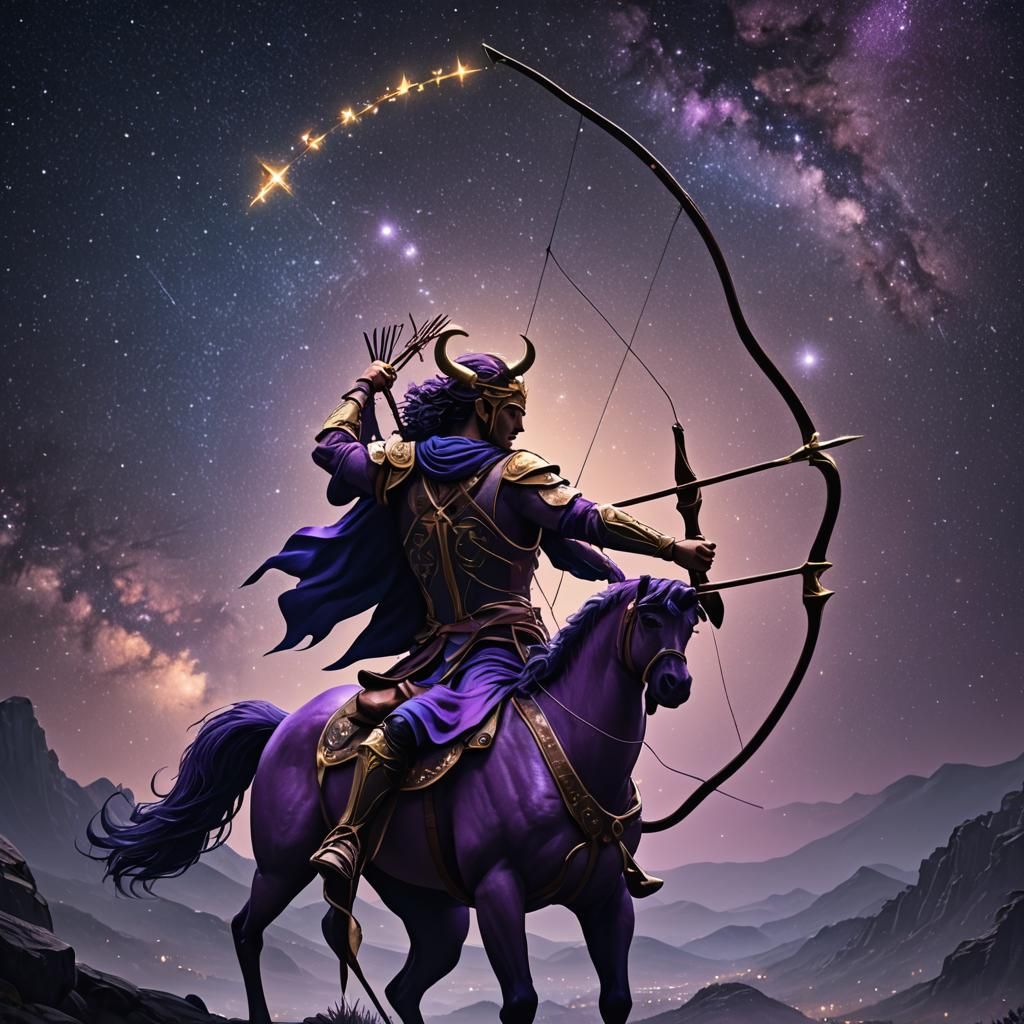 Sagittarius Centaur Archer in Starry Sky Fantasy Art