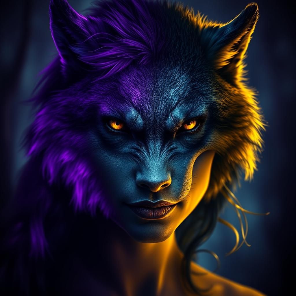 Woman's Werewolf Transformation: Dark Fantasy Concept Art
