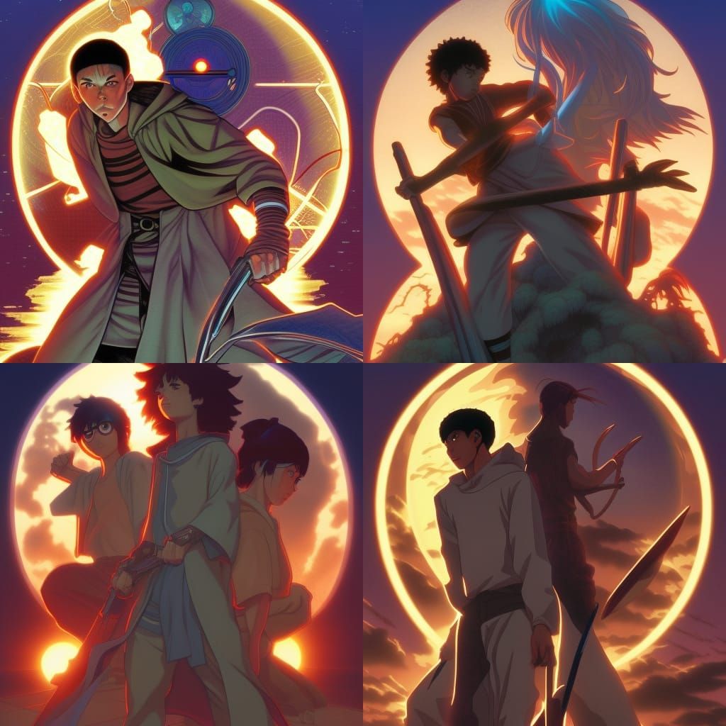Anime-Style Jedi Knight Concept Art
