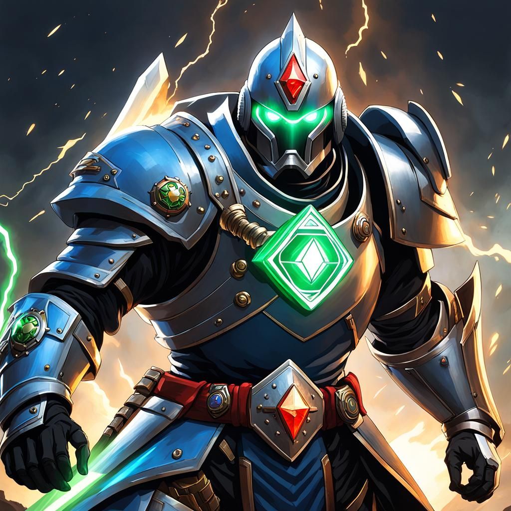 Warforged Artificer in Shin Hanga Style