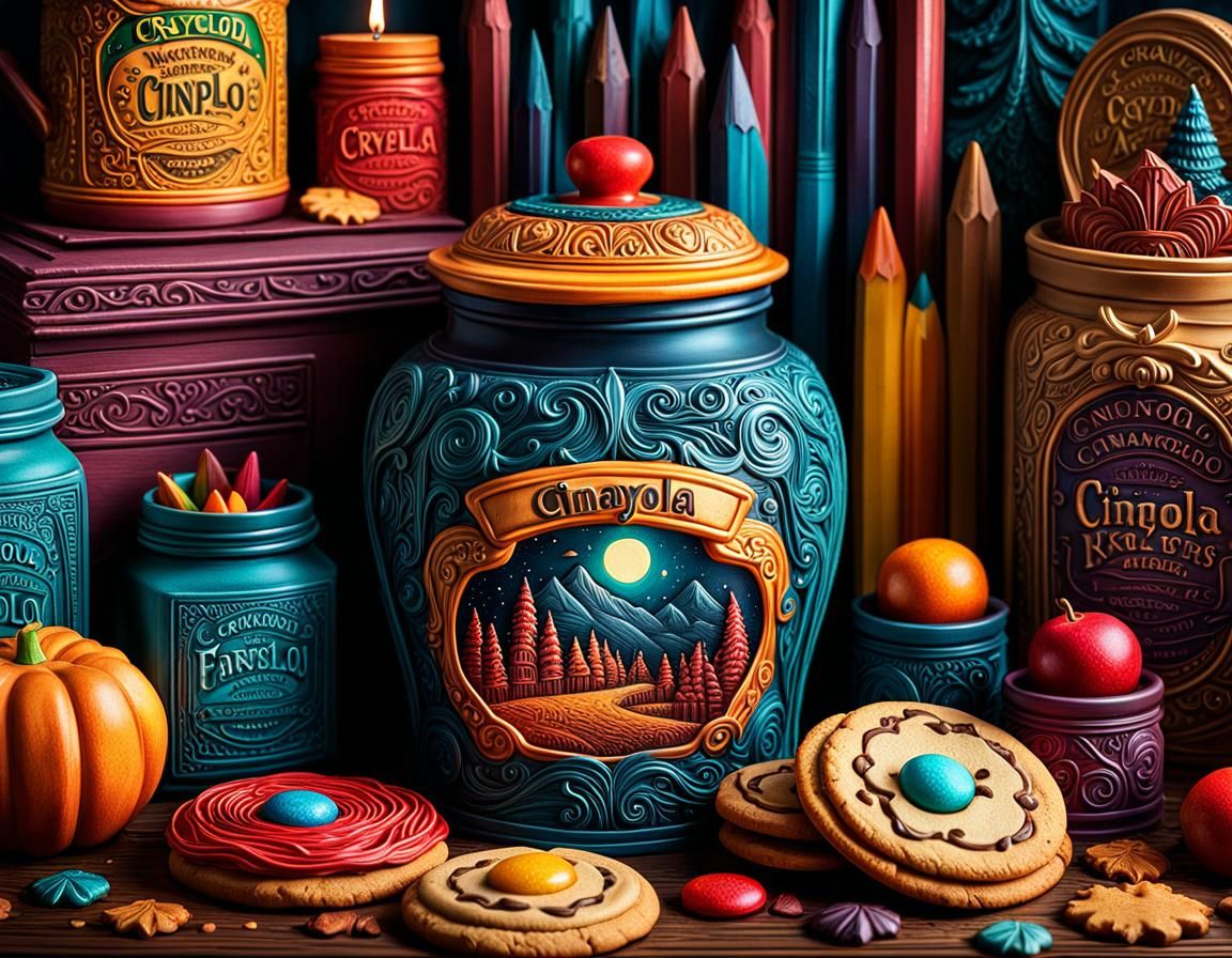Crayola Cookies in a Crayola Cookie Jar
