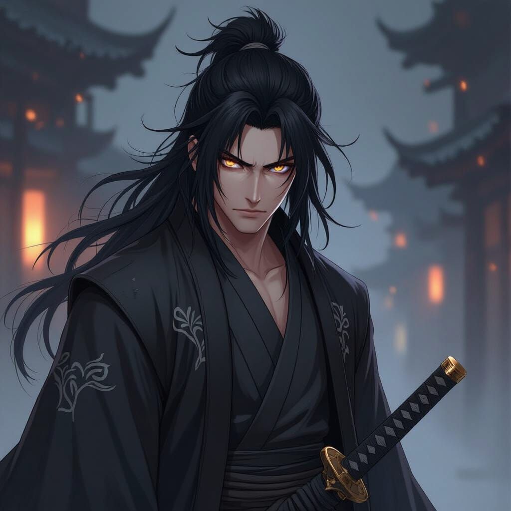 Anime Realism: Aoshi-Inspired Character with Dual Blades