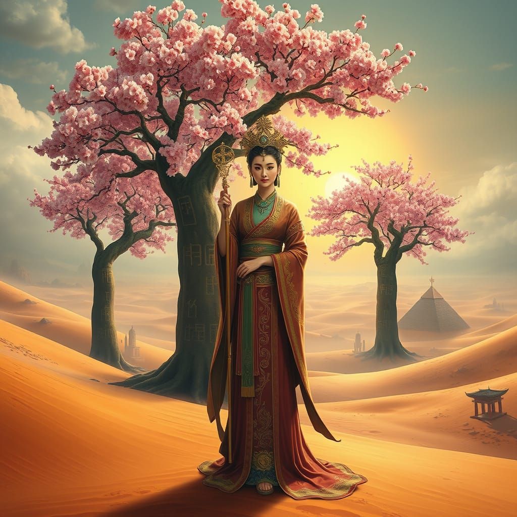 Surreal Goddess of East Meets West in Vibrant Bloom