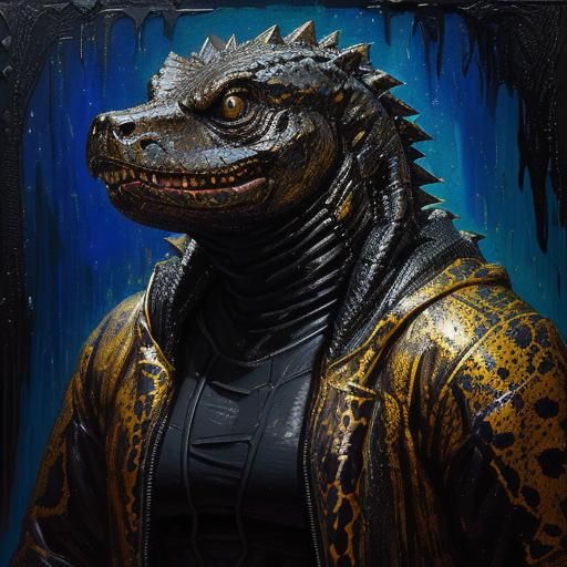 Reptile Consuming Currency: Neo-Impressionist Comic Art