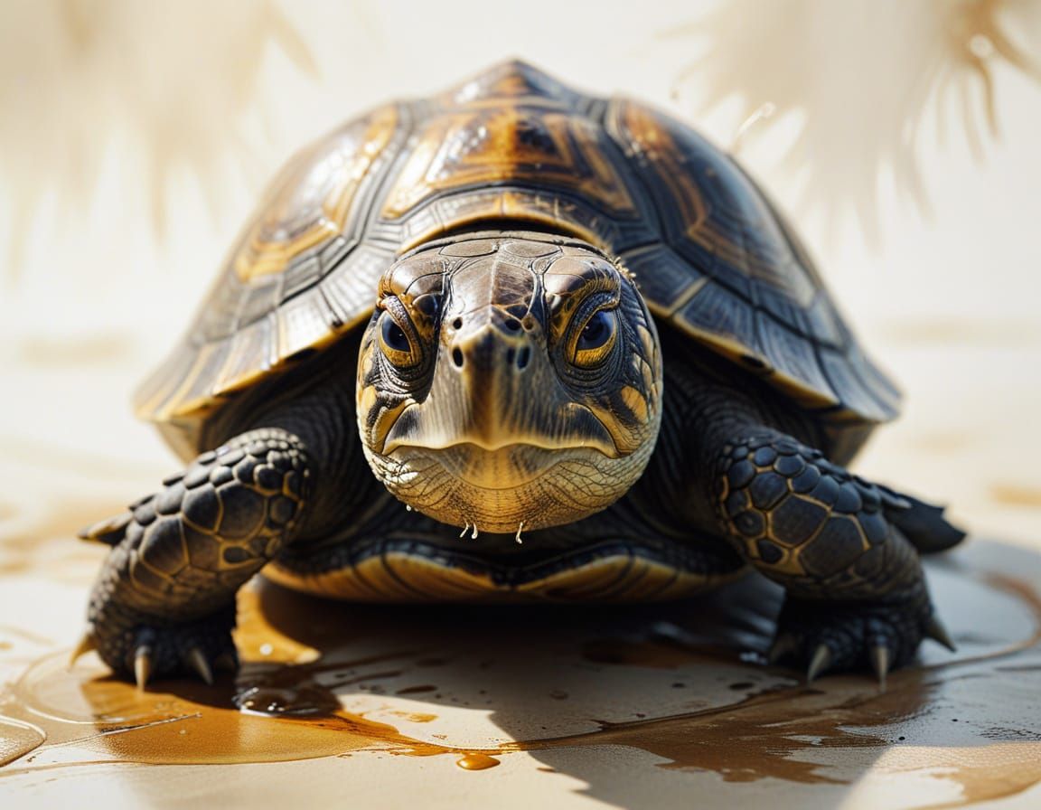 A captivating artwork that seamlessly blends traditional oil painting with modern minimalist pen and ink illustration. A...