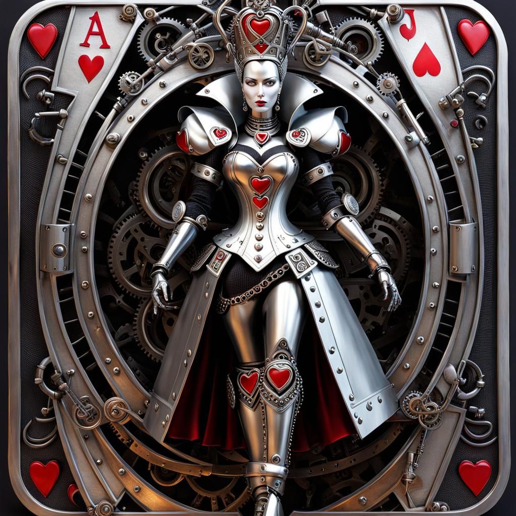 Steampunk Robot Queen of Hearts Stepping Out
