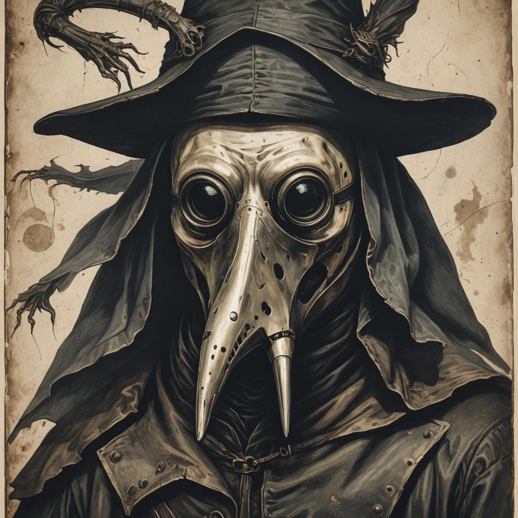 Mysterious Face Under Plague Doctor Mask