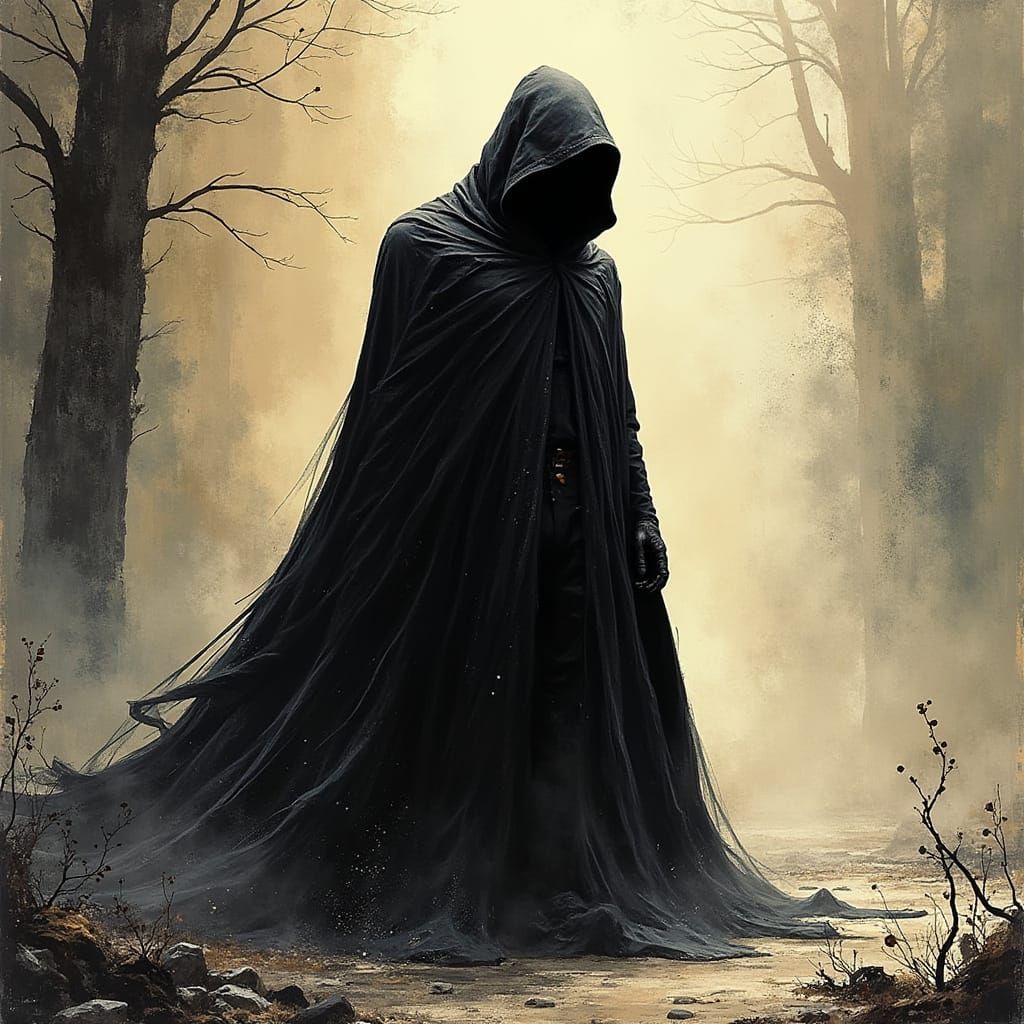 Dark Figure Art Inspired by Noir Aesthetic