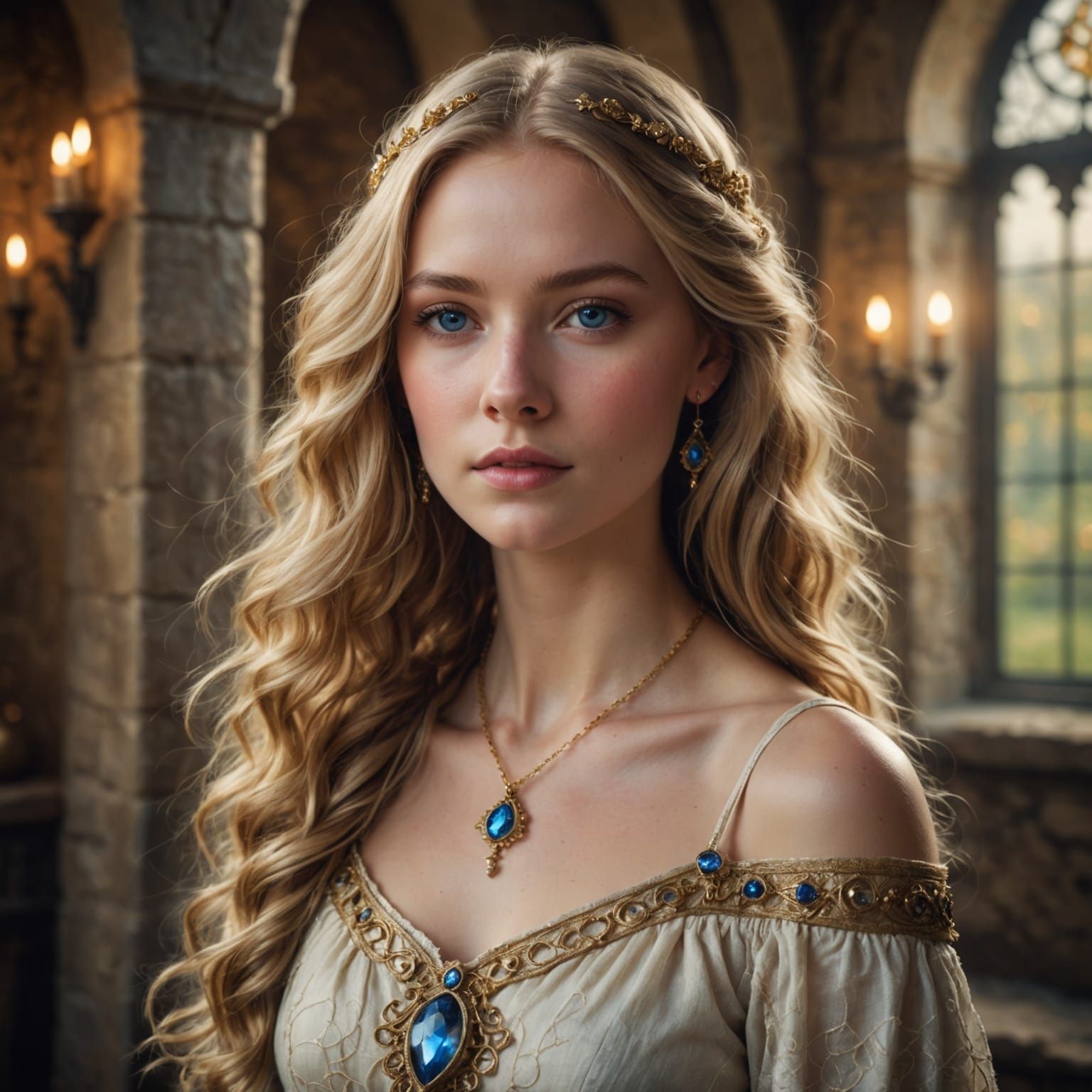 Ethereal Fantasy Portrait in Dreamy Medieval Setting