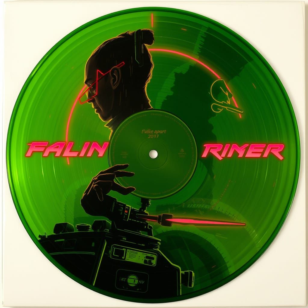 Cyberpunk Vinyl Record in Shambles