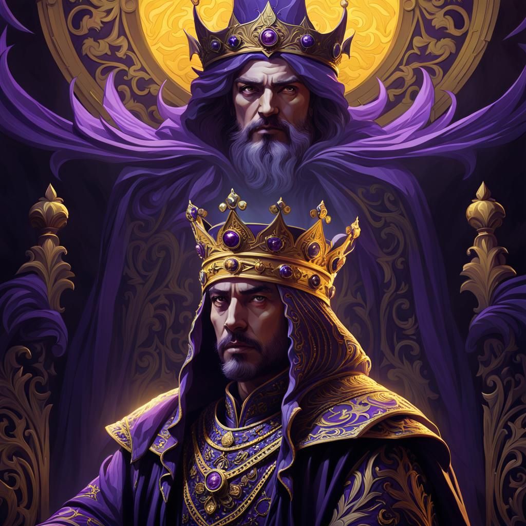 Medieval King Portrait in Dark Fantasy Style