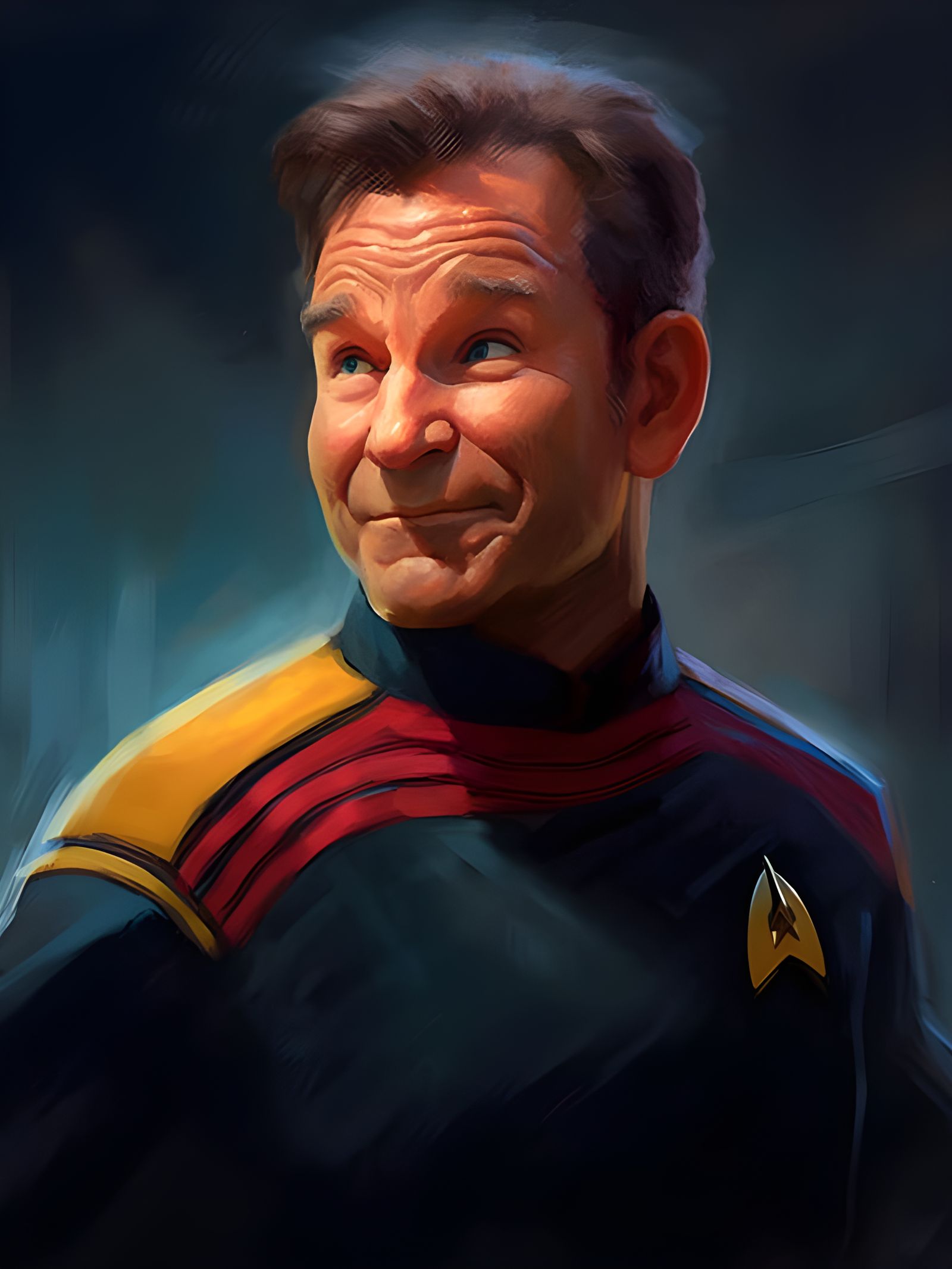 Robin Williams as Star Trek Character, Cartoon Style