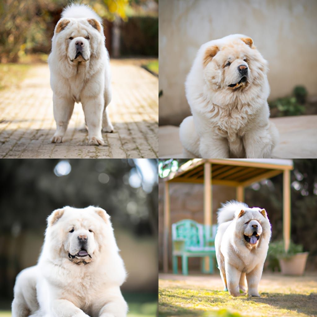Majestic White Chow Chow in Natural Lighting