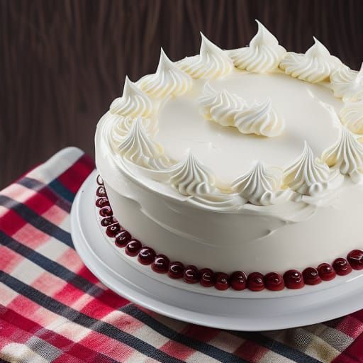 Hyperrealistic Red Velvet Cake with White Frosting