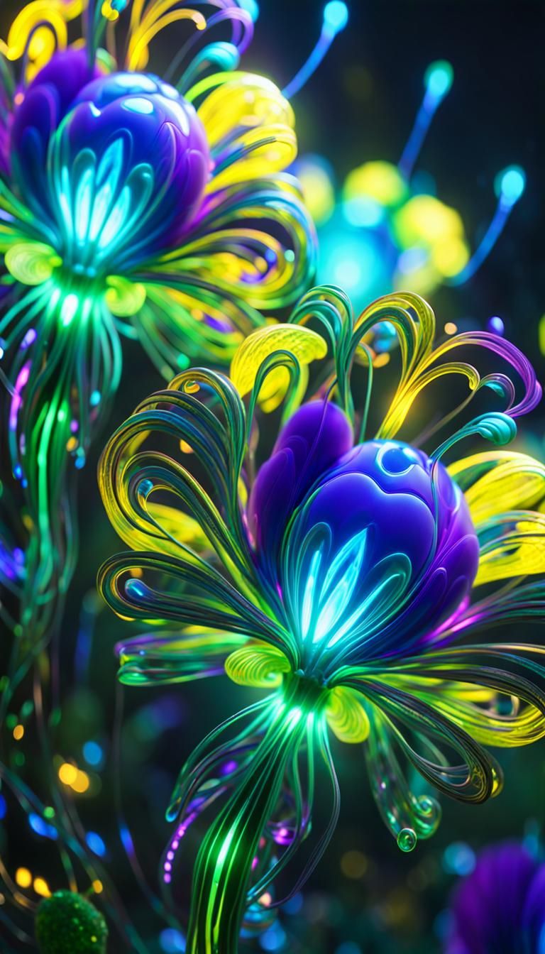 Vibrant Bioluminescent Fantasy in Unreal Engine 5 Style