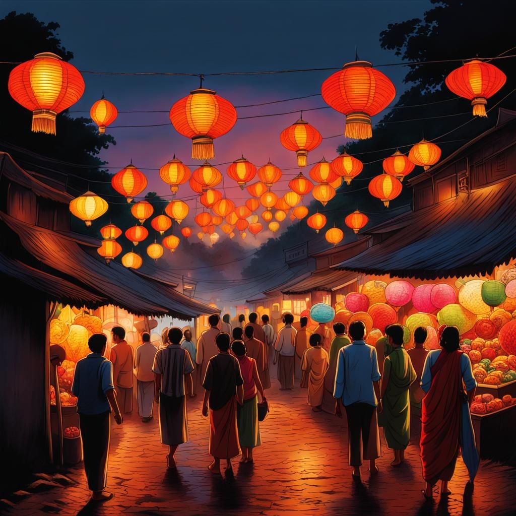 Chandrapur Village: Sweeping Anime Transition from Day to Du...