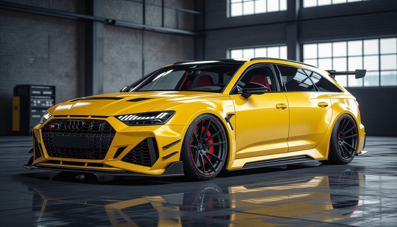 Customized 2025 Audi RS6 Avant in Mat Yellow