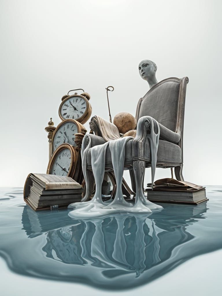 Surreal Melting Objects in Dreamlike Setting