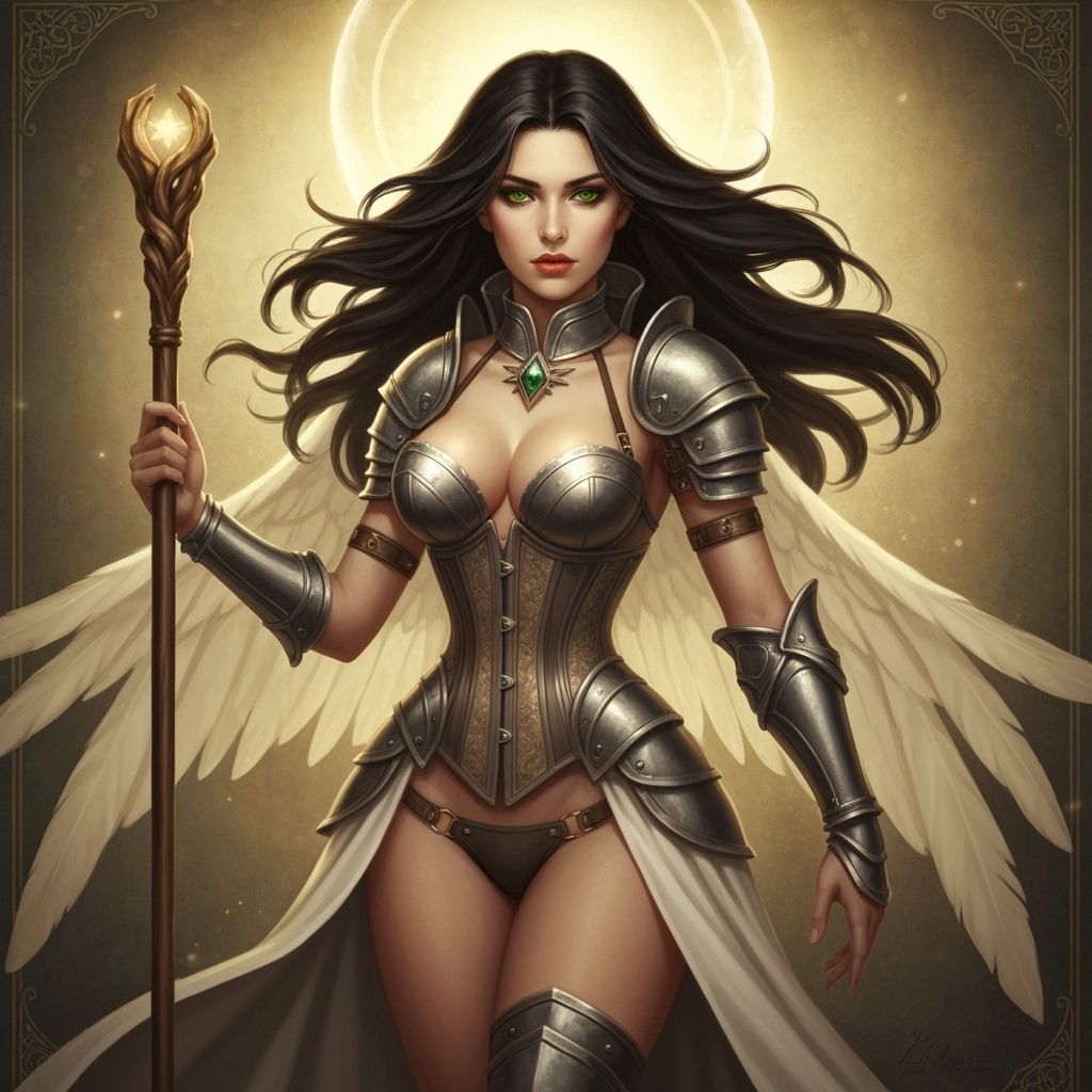 Female Healer Knight in Ethereal Vintage Style