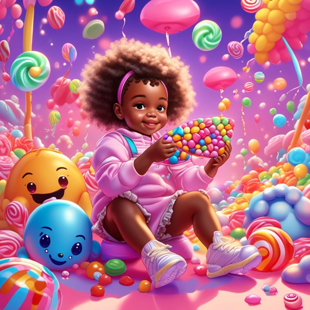 Toddler's Candy Land Adventure in Whimsical Style