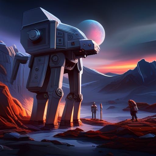 Detailed Matte Painting of an AT-AT Walker