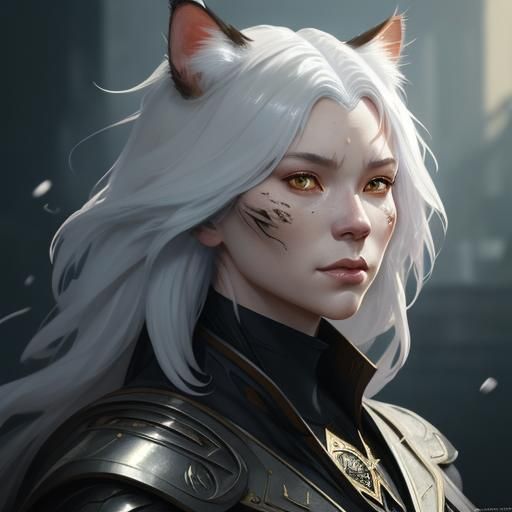 Three Cats Portrait in Hyperdetailed Art Style