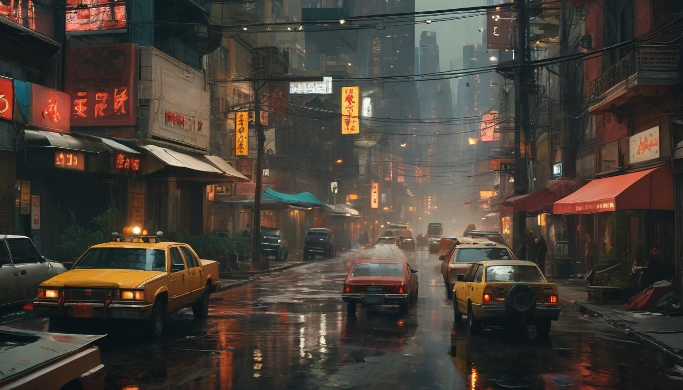 Futuristic Cityscape with Intricate Textures in 8K