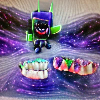 Galactic Bats in Glitching Purple Void