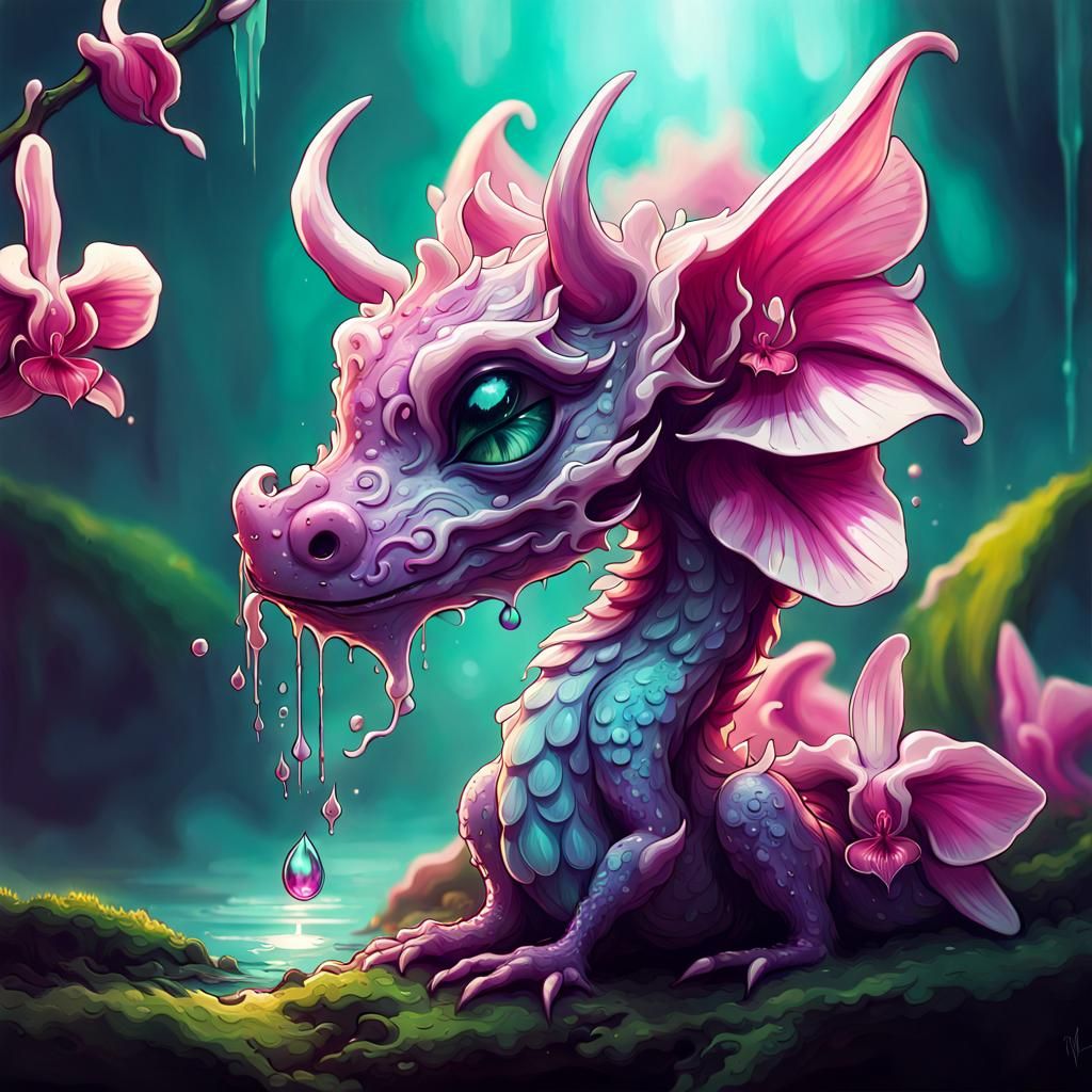 Orchid Dragon Fairytale Concept Art