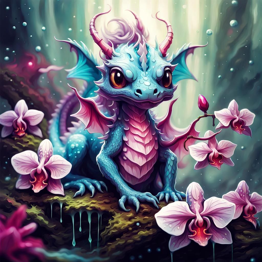 Orchid Dragon Fairytale Concept Art