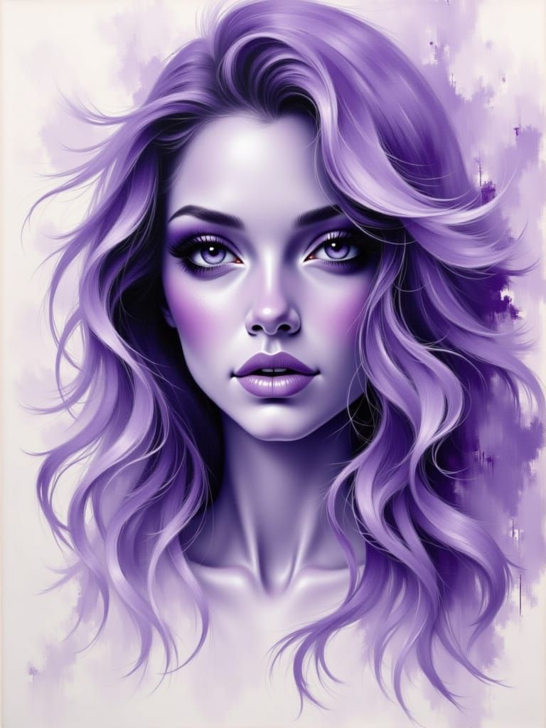 Purple Light in Charcoal Drawing Style