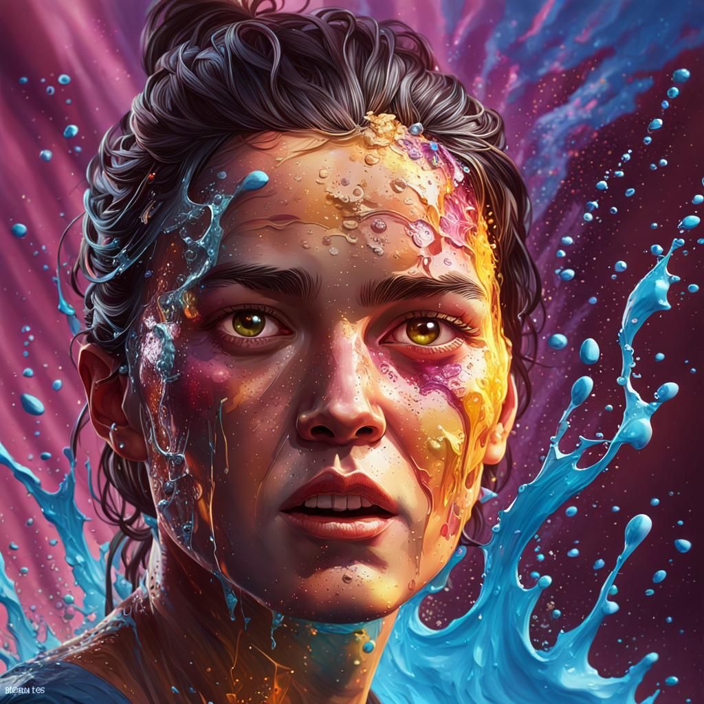 Dramatic Portrait in Splash Art Style