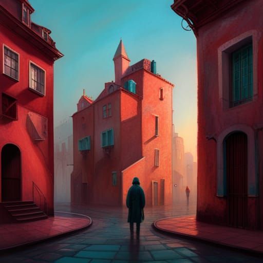 Strawberry Houses with Ghosts in Hypermodern Film Noir Style