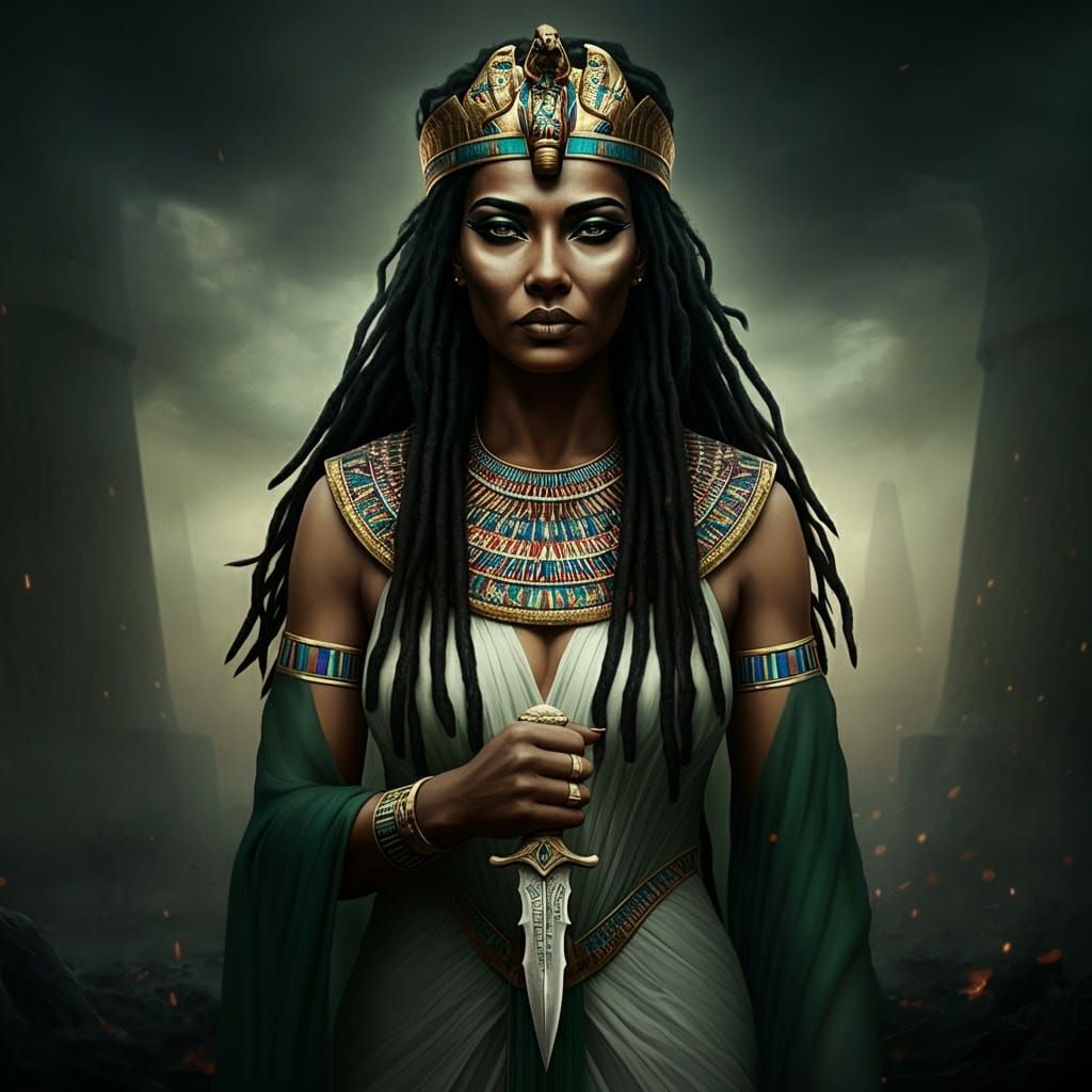 Ancient Egyptian Goddess of the Underworld in Hyperrealistic...