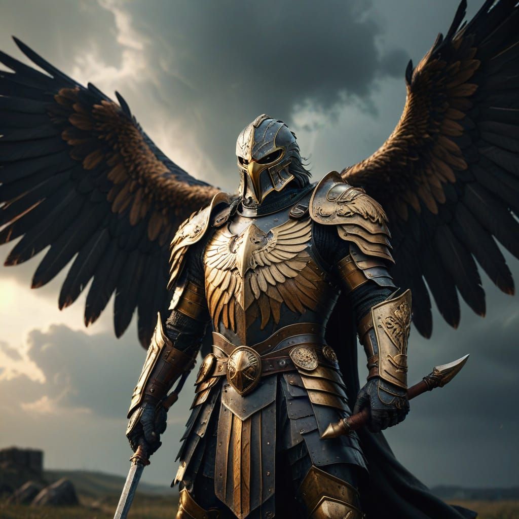 Battle-Worn Warrior in Golden Hour Light