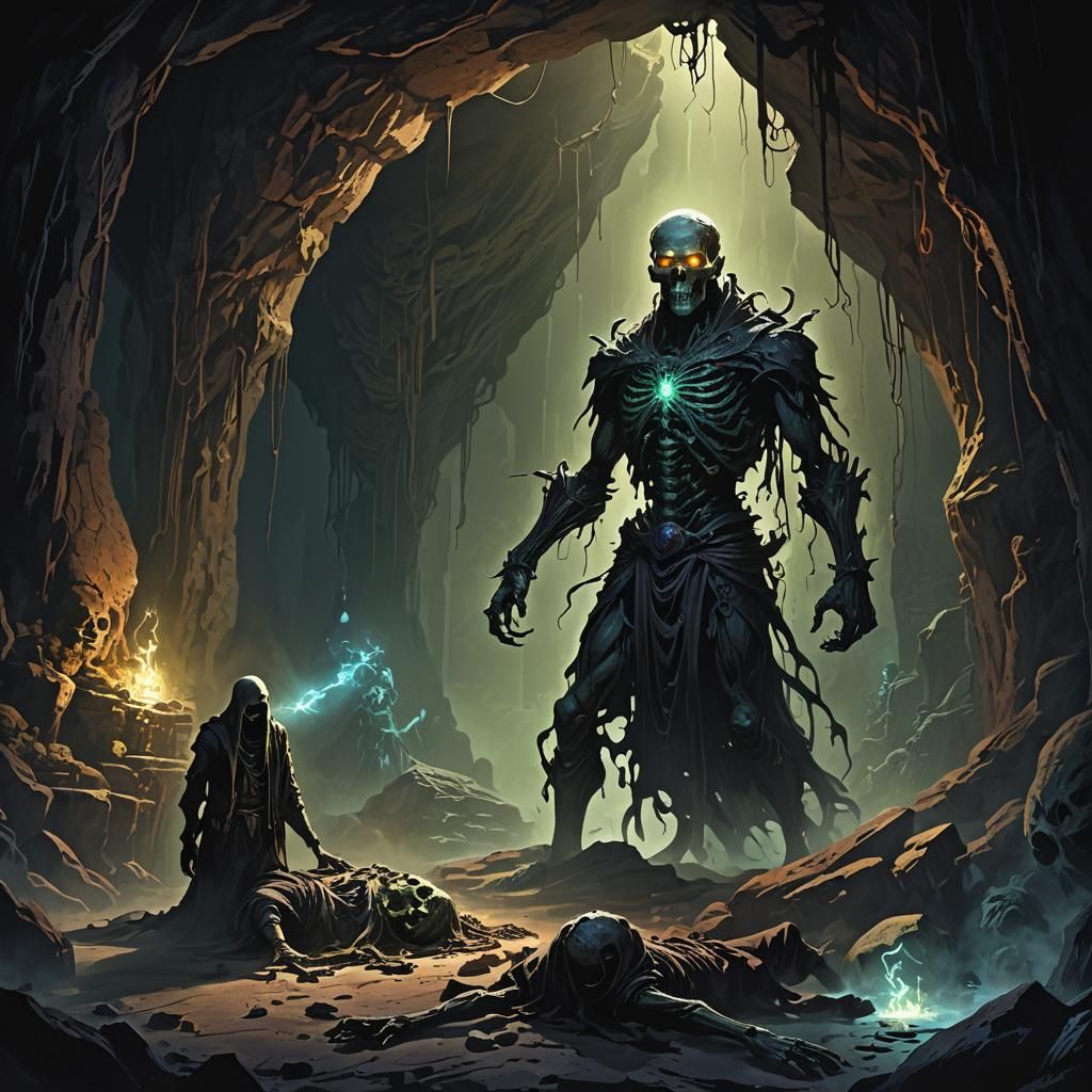 Necromancer's Cave: Rebirth in Art Nouveau Style